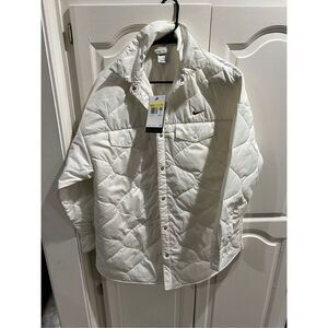 Nike Women's Sportswear  Quilted  Trench Size M Medium Coat White Black $165